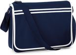 Bagbase BG71 | Borsa A Tracolla Retro Messenger | 40 X 30 X 10 Cm - Colore: French Navy/White - Dimensioni: 40 X 30 X 10 Cm