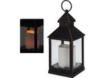 Lanterna In Metallo Con Candela Led - 23 Cm - Decorazione Da Tavolo Per Finestre Con Timer A Batteria