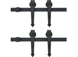 Set Di Ferramenta Per Porte Scorrevoli 2X183 Cm Acciaio Nero