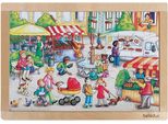 Beleduc Puzzle Giocattolo Cornice Puzzle Mercato Cartone 24 Pezzi