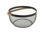 5Five Simply Smart Aufbewahrungskorb Mesh, Obstkorb Mit Tragegriff, Metall, Bambus, 29 Cm, 162151