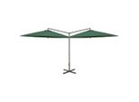 Vidaxl Ombrellone Doppio Con Palo In Acciaio 600 Cm Verde