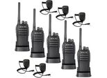 Retevis RT21 Walkie-Talkie Con Microfono 16 Canali 1100Mah Ctcss/Dcs Vox Set Walkie-Talkie Ricaricabile (5 Pezzi, Nero)