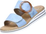 Rieker Donna Mulo Fibbia Tacco A Zeppa Chiusura A Velcro V0692, Misura:40 Eu, Colore:Blu