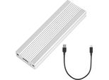 M.2 Ngff Sata Mobile Hard Drive Enclosure Usb 3.1 Type-C External Ssd Enclosure A Sgancio Rapido In Alluminio Silver