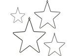 Stelle In Metallo Da Appendere - Set Di 4 - Colore: Nero