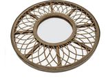 Specchio Rotondo In Rattan Ø 45 Cm - Misto Legno