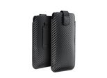 Custodia / Cover Per Apple Iphone 5 / 5S / 5SE / 5C - Custodia Retrattile Forcell Pocket Carbon Case