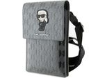 Karl Lagerfeld Torebka Klwbsakhpkgsrebrny/Silver Saffiano Monogram Ikonik