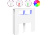 Vidaxl Testata Led Bianca 100X18,5X103,5 Cm Materiale A Base Di Legno