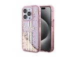 Guess Guhcp15Llfcsegp Custodia Rigida Per Iphone 15 Pro 6.1 RóżOwy/Pink Liquid Glitter Gold Stripes