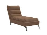 Chaise Longue Con Cuscino In Tessuto Marrone