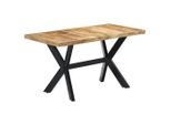 Tavolo Da Pranzo The Living Store 140 X 70 X 75 Cm In Legno Massiccio Di Mango Grezzo
