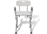Sgabello Da Doccia Aiorber, Regolabile In Altezza, In Alluminio, Leggero E Stabile, Con Schienale E Braccioli, Per Anziani, 53 X 41,5 X 84,5 Cm, Bianco