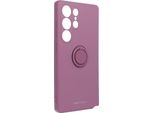 Roar Case Custodia Protettiva Ambra Per Smartphone Custodia Per Cellulare Bumper Con Supporto Ad Anello Compatibile Con Samsung Galaxy S25 Ultra Pink