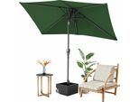 Ombrellone Rettangolare Bettizia Ombrellone Da Balcone Ø210X140Cm Verde Pieghevole Su Entrambi I Lati Di 30° Con Manovella Ombrellone Da Mercato Ombrellone Da Terrazza Protezione Solare Ombrellone Da Giardino