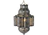 Lampada Harun In Argento 45Cm | Plafoniera Marocchina In Metallo