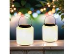 Set Di 2 Moderne Lanterne Solari In Vetro Lampada Da Balcone Decorazione Da Giardino Moderna Erlin Bianco