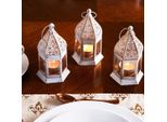 Set Di 3 Lanterne Orientali Gadi Bianco Chiaro