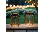 Set Di 2 Lanterne Solari Scandinave Lampada A Lanterna Decorazione Giardino Balcone Moderno Lazar