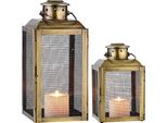Set Di 2 Lanterne Decorative Vintage Portacandele Lanterna Da Giardino Taldo