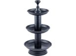 Piantana A 3 Livelli In Acciaio Inox Decorativo Nero Rosal 40Cm