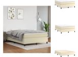Vidaxl Letto A Molle Insacchettate Crema 140X190 Cm In Pelle Finta - Letti & Strutture Letto