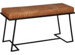 Panca In Pelle Adeva 100 Cm - Panca In Vera Pelle Con Struttura In Metallo