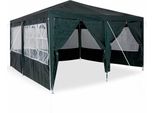 Vidaxl Tenda Per Feste Verde E Bianca 400 X 400 X 266 Cm In Poliestere E Acciaio