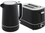 Set Tostapane Bollitore 2200 W 1,7L Bollitore, Tostapane A 2 Fette, 6 Livelli Di Doratura, Scalda E Scongela, Set Per La Colazione Con Filtro Anticalcare E Vassoio Raccoglibriciole Nero
