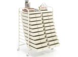 Carrello Costway Con 20 Cassetti Impilabili, Struttura In Metallo E Ripiano, Carrello A Cassetti Carrello Da Bagno Carrello Laterale Carrello Bianco