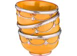 Ciotola Orientale In Ceramica Per Alimenti Per Le Dita Miranda Giallo Set Di 3