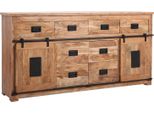 Credenza Abcde 200 Cm In Stile Industriale Con Ante E Cassetti Scorrevoli
