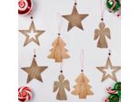 Set Di 8 Decorazioni Natalizie In Legno