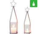 Set Di 2 Portacandele Decorativi Natalizi Retrò Portacandele Bomiki