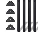 Aiorber 4 X Gambe Da Tavolo, 6 X 71 Cm, Gambe A Vite Regolabili, Facili Da Montare, Ferro, Gamba Di Supporto, Gamba Da Tavolo, Per Bar, Tavolo Da Pranzo, Scrivania, Nero