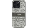Dkny, Custodia Protettiva Repeat Pattern Tonal Stripe Per Apple Iphone 16 Pro Max, Giallo-Grigio