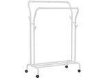 Appendiabiti Mobile Con Rotelle, Artool, Con Scarpiera, Acciaio, Bianco, Max. 100 Kg, 103,5 X 52,5 X 155 Cm