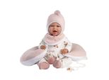 Llorens Bambola Ridente Mimi Rosa Con Cuscino Croissant E Suono 42 Cm
