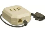 Goobay 50281 Scatola Di Prolunga TAE-F Nff, 0,2 M, Beige-Nero - Spina TAE-F > 3X Presa Tae N/F/F + Presa RJ11/RJ14 (6P4C)