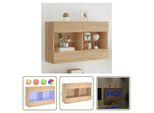 The Living Store Parete Tv Con Luci Led Rovere Sonoma 98,5X30X60,5 Cm