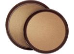 Vassoio Antiscivolo, Rotondo, In Plastica Abs Marrone, Resistente Al Calore Fino A +80°C, Lavabile In Lavastoviglie, Molto Robusto, Rivestimento Speciale Durevole Con Contenuto Di Sughero, Resistente Alla Temperatura Fino A Circa +150°C, Resistente All'alcool E Ai Grassi, Antibatterico
