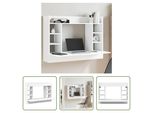 The Living Store Scrivania A Muro Bianco 105X48X75 Cm Materiale Legno