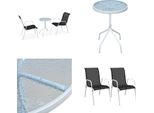 vidaXL 3 tlg. Bistro Set Stahl Schwarz - Gartenmöbelset - Gartenmöbelsets - Gartenmöbel Set - Gartenmöbel Sets