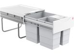 Cestino Hailo 3642131 Tandem Salvaspazio 2X 8,5 + 18 Litri Grigio Chiaro