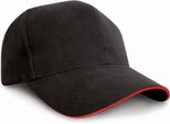 Result Headwear RC025P | Berretto / Cappello In Cotone Pesante Pro-Style - Colore: Nero/Rosso - Taglia: Unica