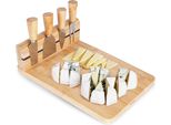 Vassoio Per Formaggi Excellent Houseware, Bambù, 30X20X8,5 Cm, Marrone/Argento