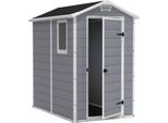 Casetta Da Giardino Keter Manor 4X6, 130X192X198Cm, Capacità 3,8M³, Resistente Alle Intemperie, Senza Manutenzione, Grigio