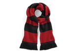 Beechfield B479 | Sciarpa Varsity / Sciarpa Invernale Da Uomo - Colore: Nero/Rosso Classico - Taglia: Unica