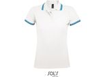 Sols 00578 | Polo Donna Pasadena - Colore: Bianco/Acqua - Taglia: L